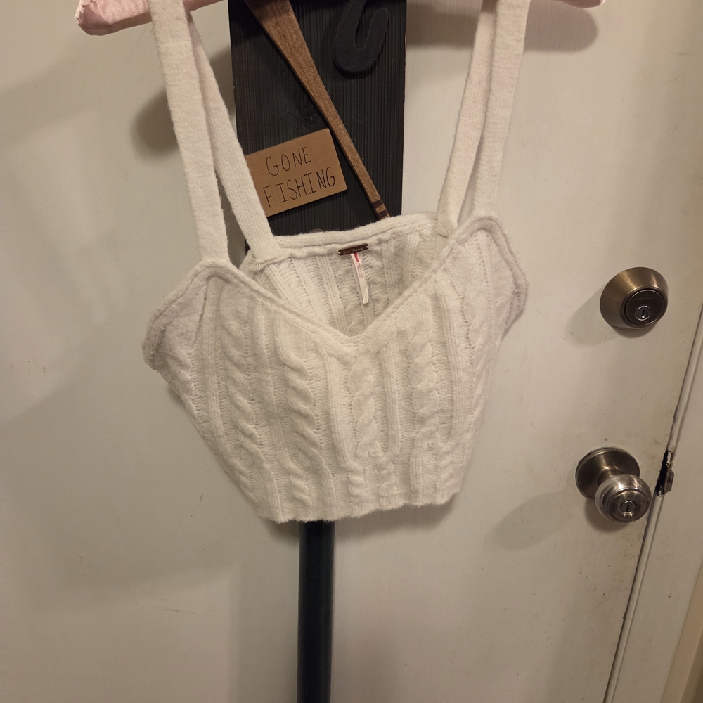 FP Movement by Free People White Knit Crop Top